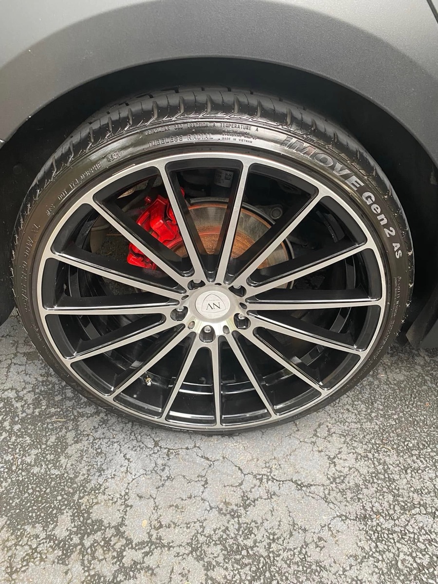 Gleaming wheel and rim after detailing